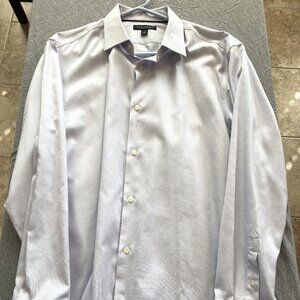 Men's BANANA REPUBLIC Gray "Slim Fit" Long Sleeve Dress Shirt Size XL, 17/17.5